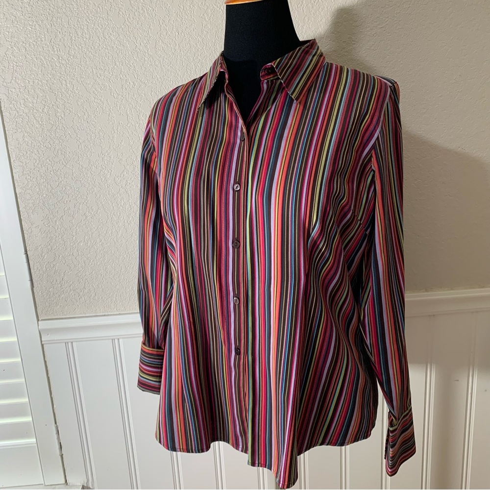 Geoffrey Beene multiple colored blouse shirt top